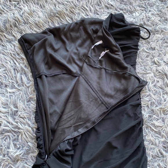 NWOT Princess Polly JOCASTA MINI Ribbed One Shoulder Black Dress - Picture 13 of 16